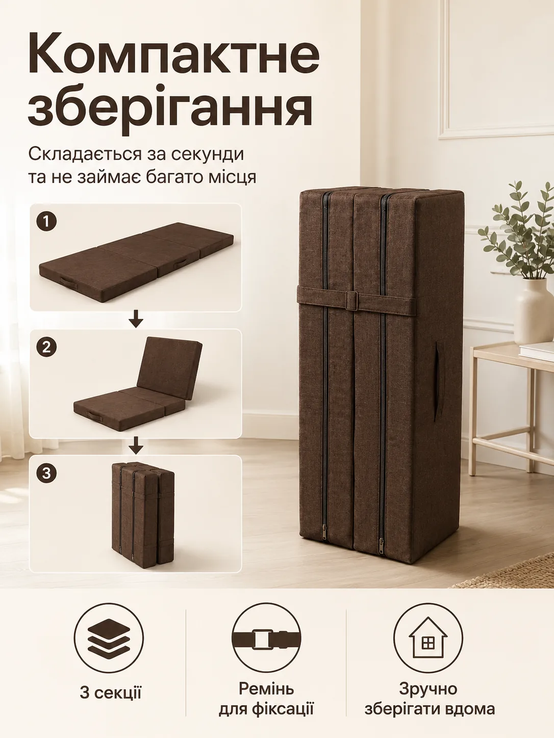 Компактне зберігання матраца