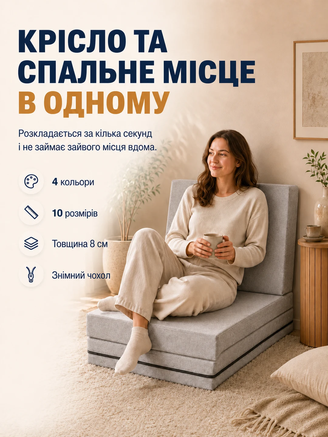 Матрац-трансформер Kompact: крісло та спальне місце в одному